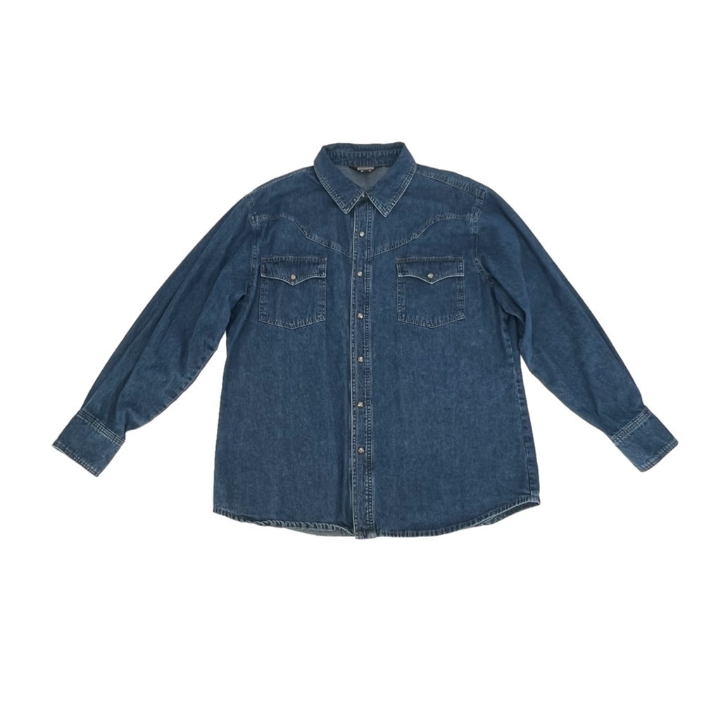 Guide Gear Men’s Pointed Collar Long Sleeve Jean Shirt Size Large